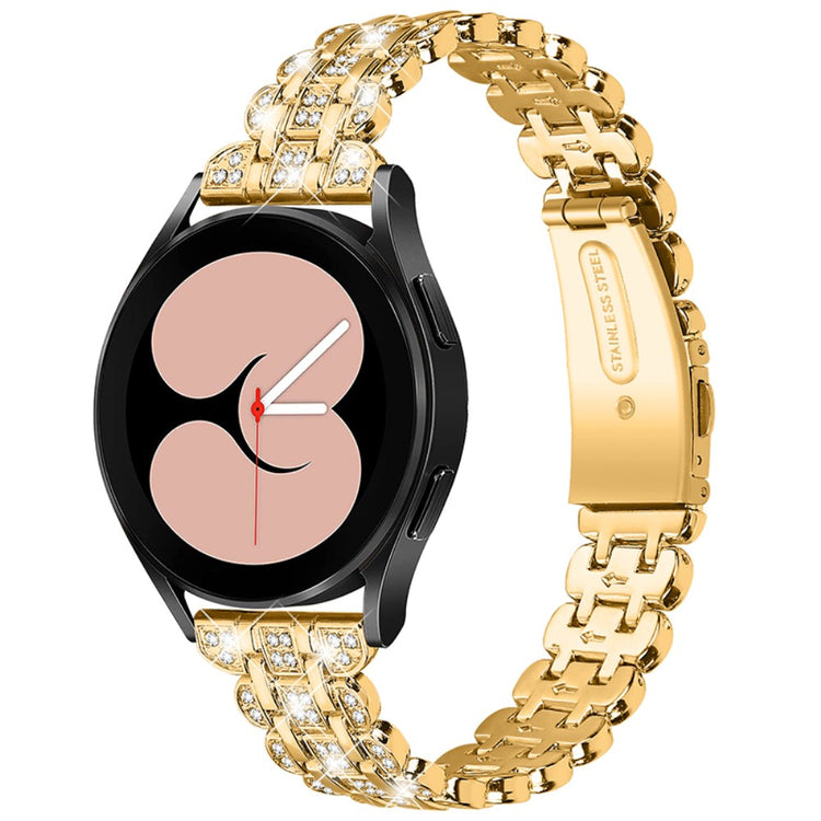 Samsung Galaxy Watch 3 (41mm) / Samsung Galaxy Watch (42mm) Metal og Rhinsten Rem - Guld#serie_3