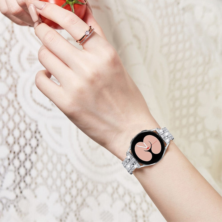 Samsung Galaxy Watch 3 (41mm) / Samsung Galaxy Watch (42mm) Metal og  Rhinsten Urrem - Sølv#serie_5