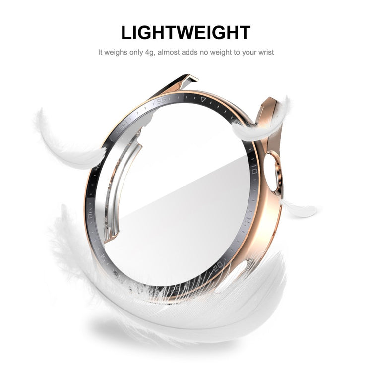 Mega Flot Huawei Watch GT 3 (46mm) Cover med Skærmbeskytter i Plastik og Hærdet Glas - Sort#serie_3