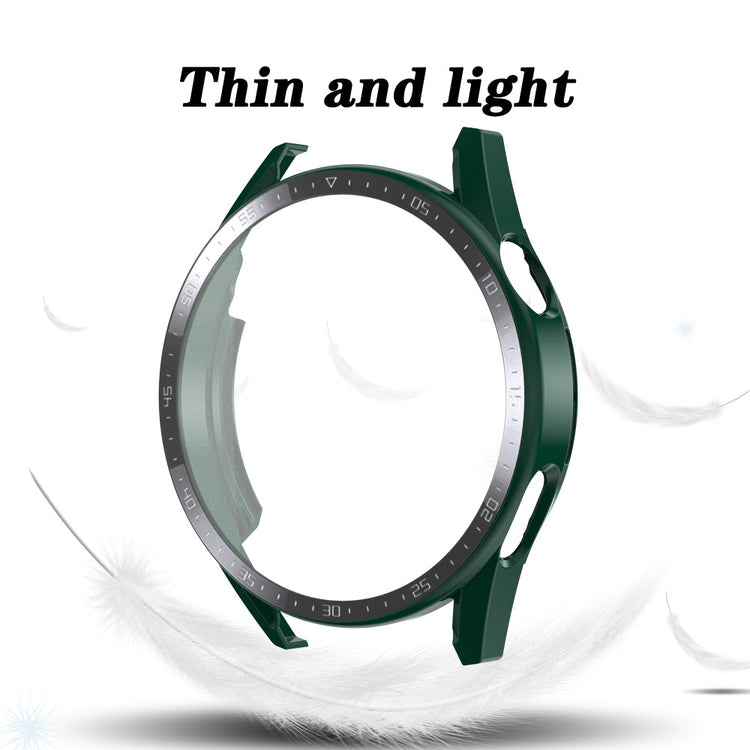 Super Fed Huawei Watch GT 3 (46mm) Cover med Skærmbeskytter i Plastik og Hærdet Glas - Grøn#serie_1