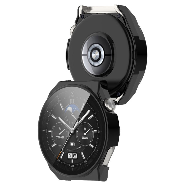Mega Fed Huawei Watch GT 3 Pro 46mm Cover med Skærmbeskytter i Plastik og Hærdet Glas - Sort#serie_1