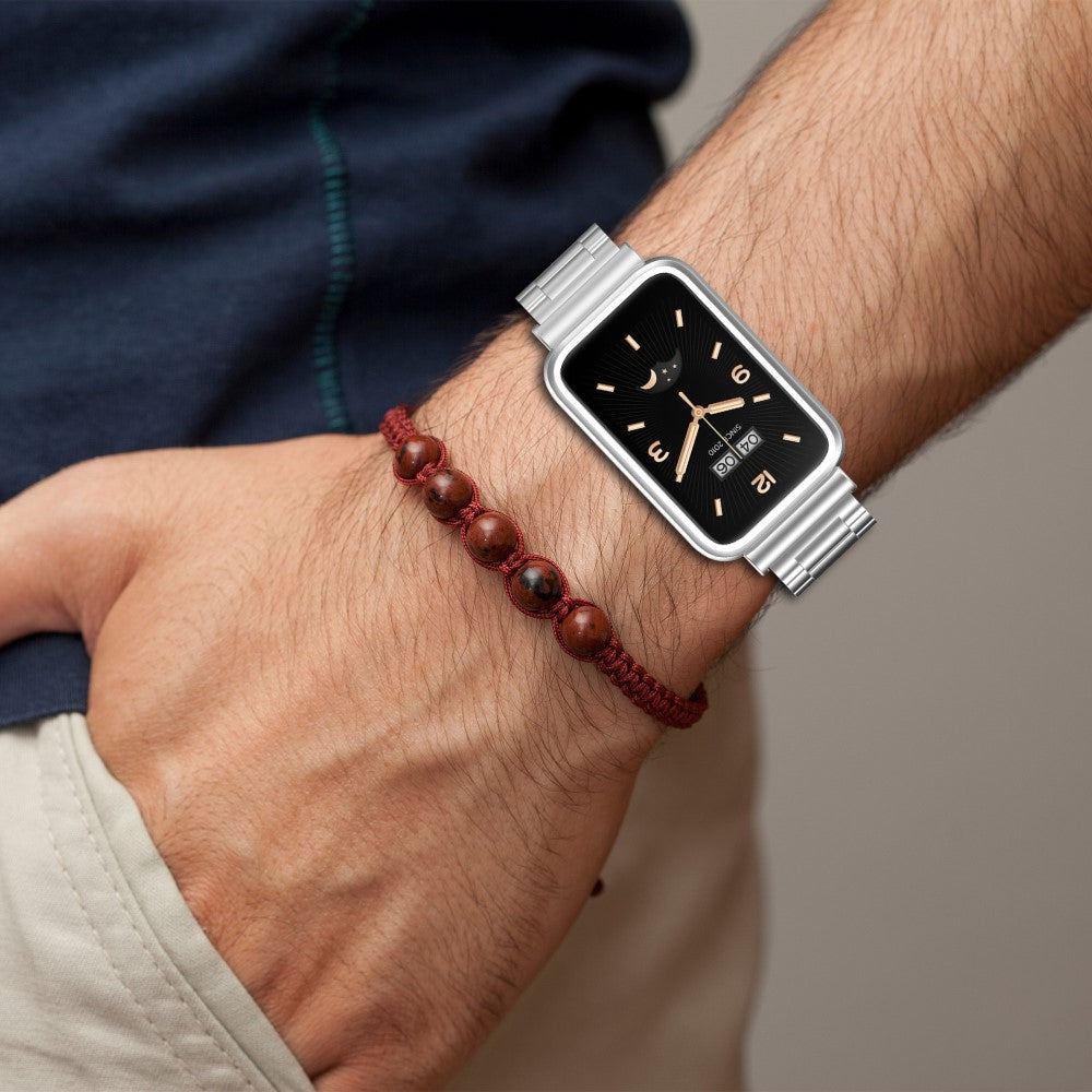 Vildt fed Xiaomi Mi Band 7 Pro Metal Rem - Sølv#serie_027