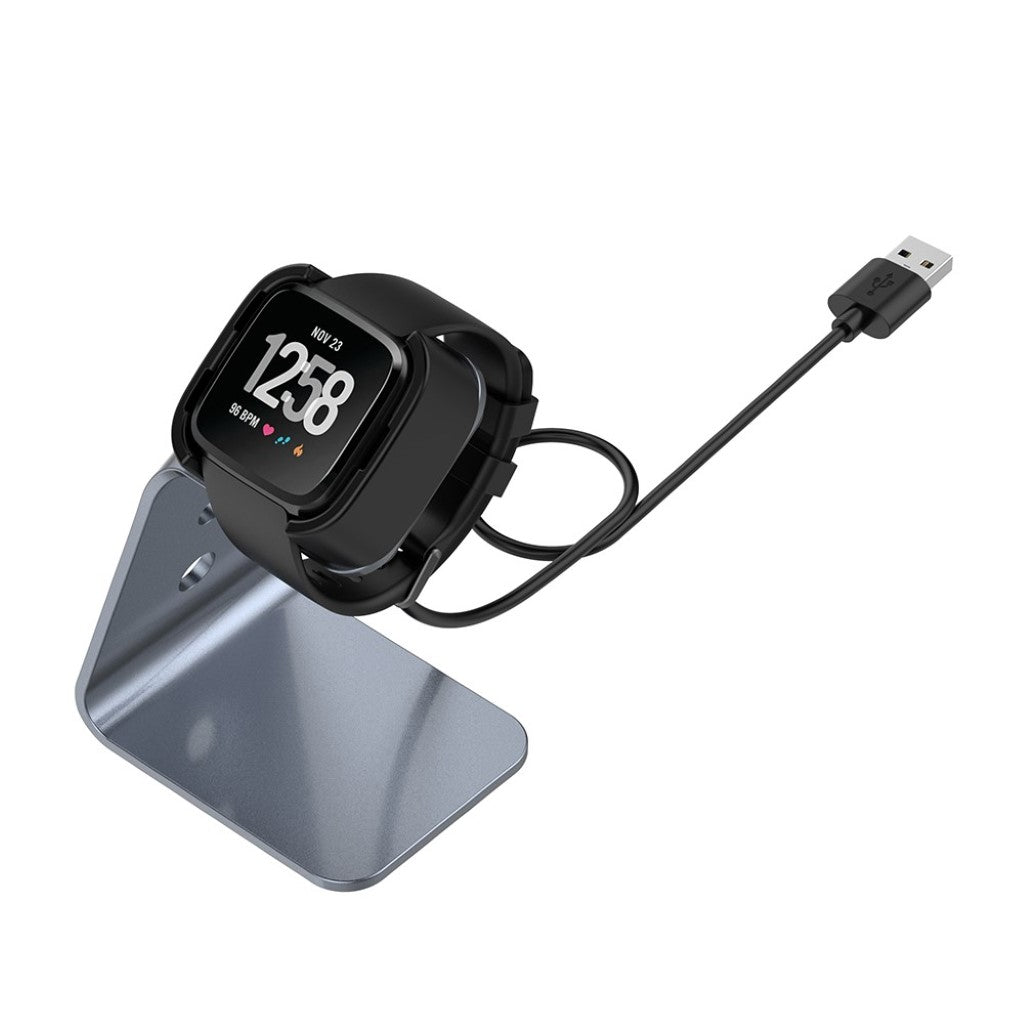 Metal Fitbit Versa Lite Ladestation - Sølv#serie_1