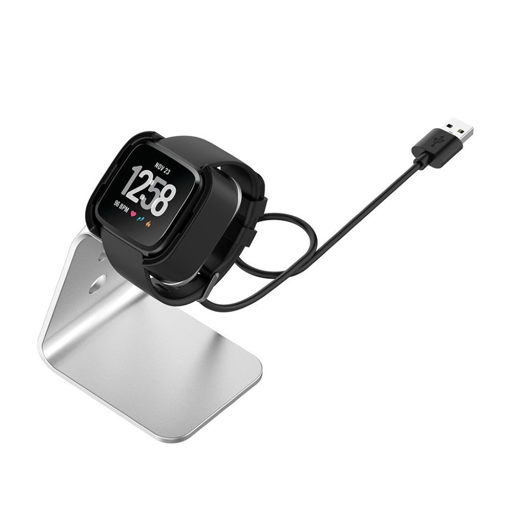 Metal Fitbit Versa Lite Ladestation - Sølv#serie_2