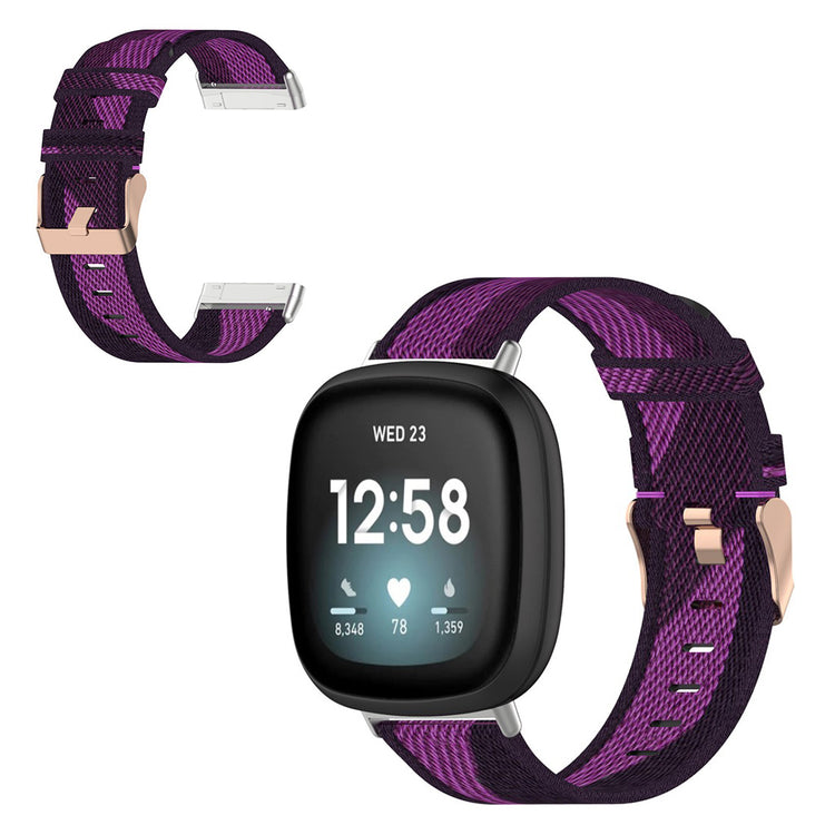 Meget komfortabel Fitbit Versa 3 / Fitbit Sense Nylon Rem - Lilla#serie_1