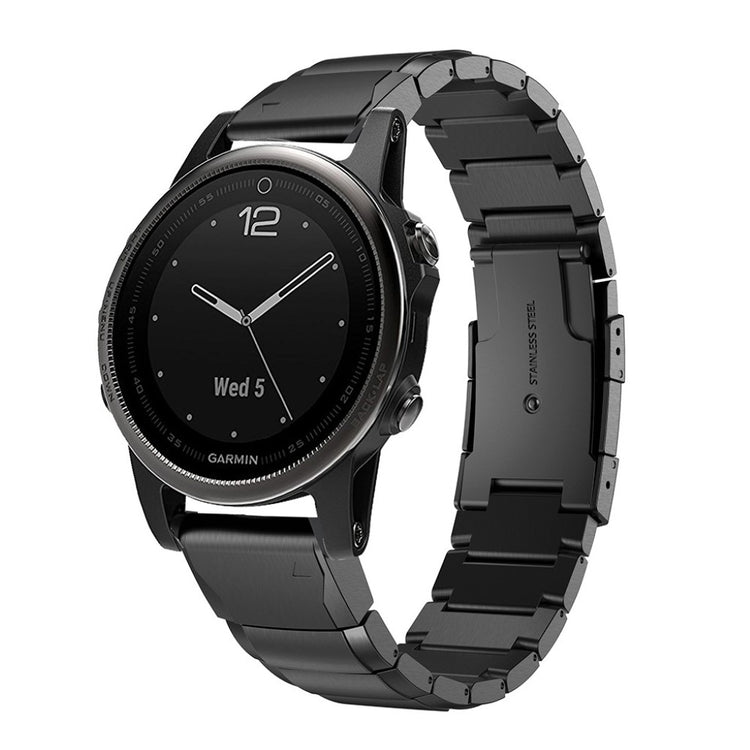 Meget holdbart Garmin Fenix 5S Metal Rem - Sort#serie_1