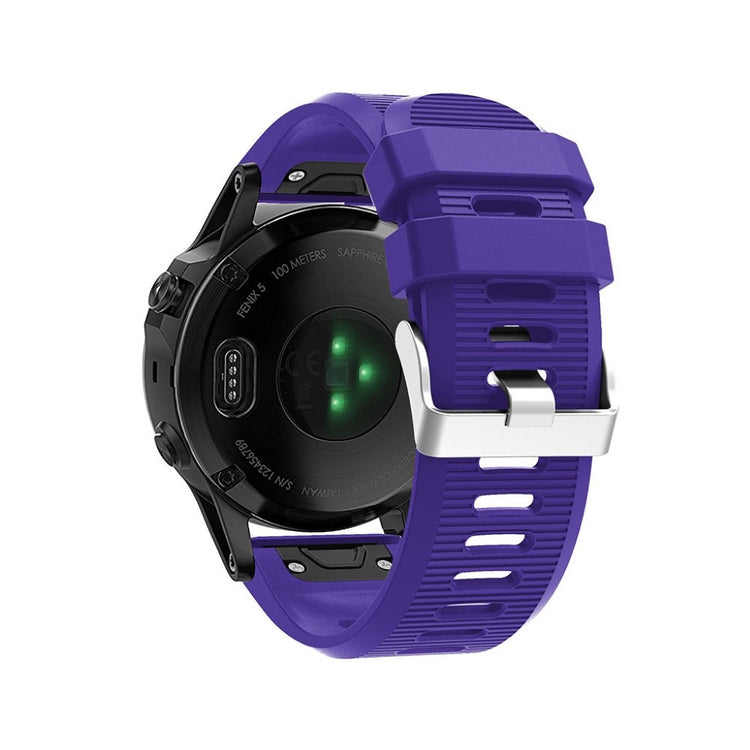 Tidsløst Garmin Fenix 5X Plus Silikone Rem - Lilla#serie_2