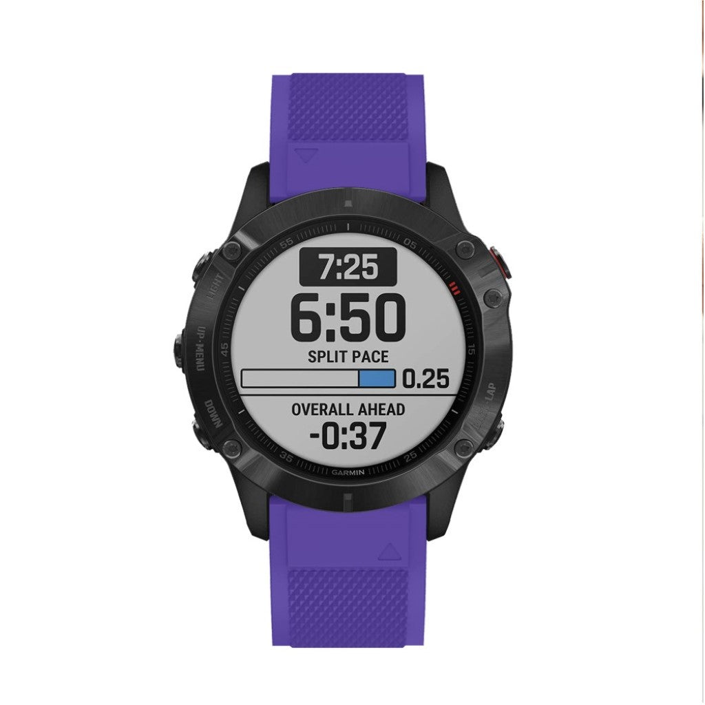 Vildt pænt Garmin Fenix 6 Silikone Rem - Lilla#serie_3
