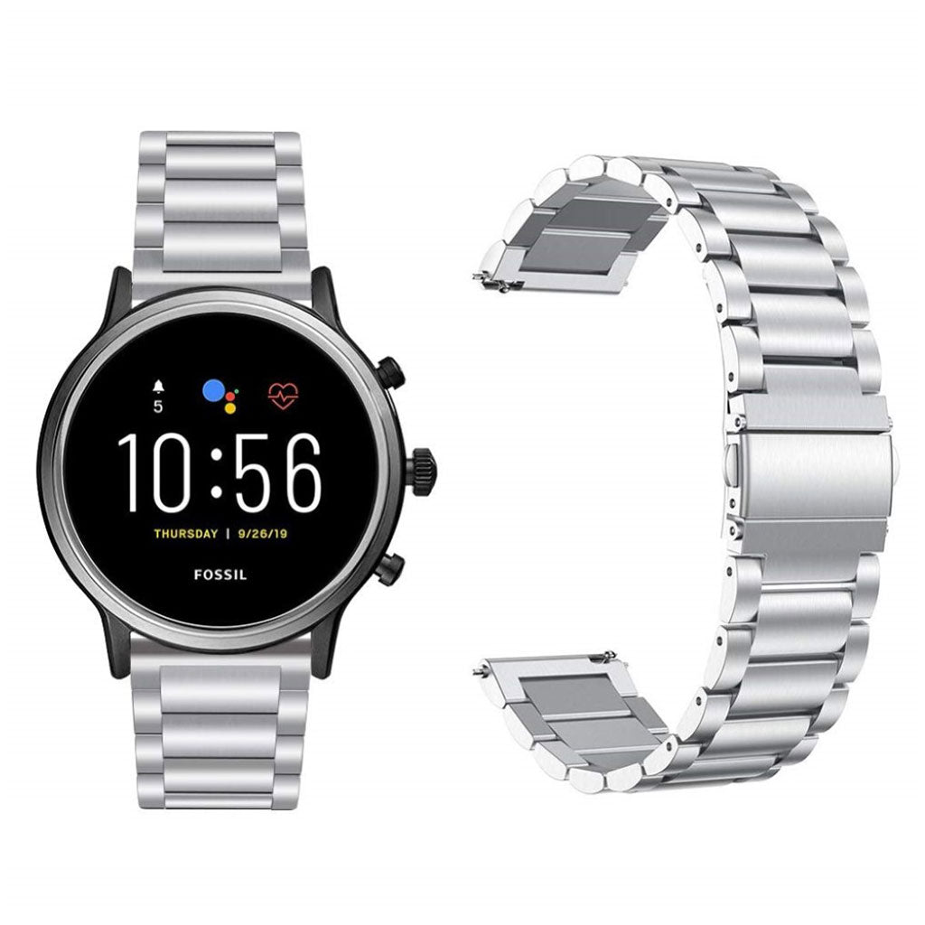 Fossil Gen 5 Carlyle HR / Fossil Gen 5 Julianna HR Metal Rem - Sølv#serie_8
