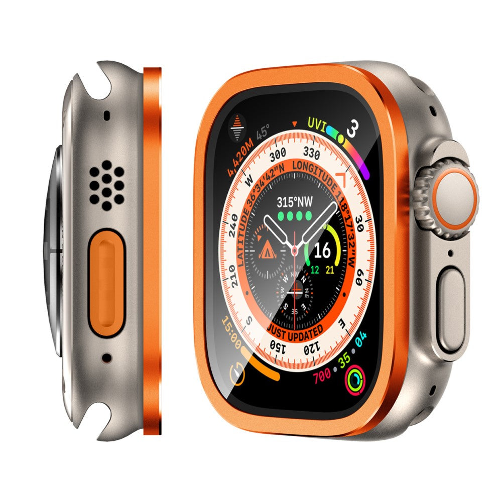 Vildt Fint Universal Cover med Skærmbeskytter i Metal og Glas passer til Apple Watch Ultra 2 / Apple Watch Ultra - Orange#serie_2