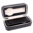 Boîte de rangement pour montres en cuir avec fermeture éclair et 2 compartiments
