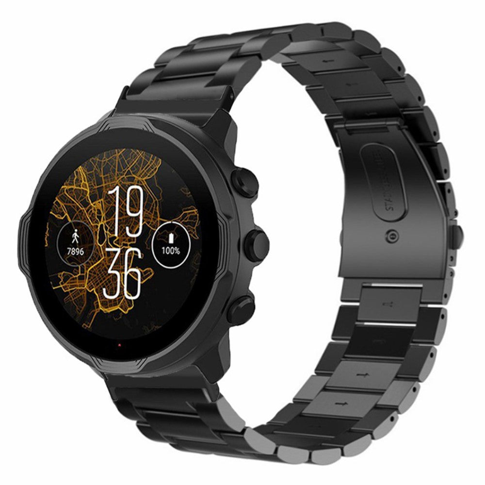 Suunto Spartan Sport Wrist HR Baro / Suunto 7 Smart Watch Strap 3-Bead 24mm Steel Wrist Band - Black#serie_1