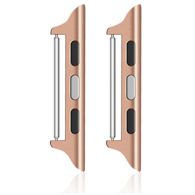 1 Pair Stainless Steel Adapter Apple Watch Series 41mm - 40mm - 38mm , 22mm Watch Strap Connector - Gold - Pink#serie_4