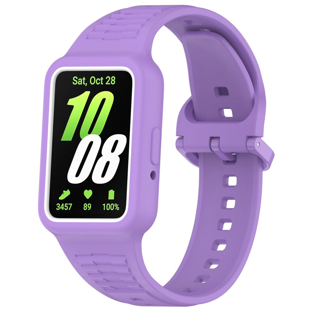 Samsung Galaxy Fit3 (SM-R390) Watch Strap Integrate Silicone Watch band with Case - Purple#serie_12