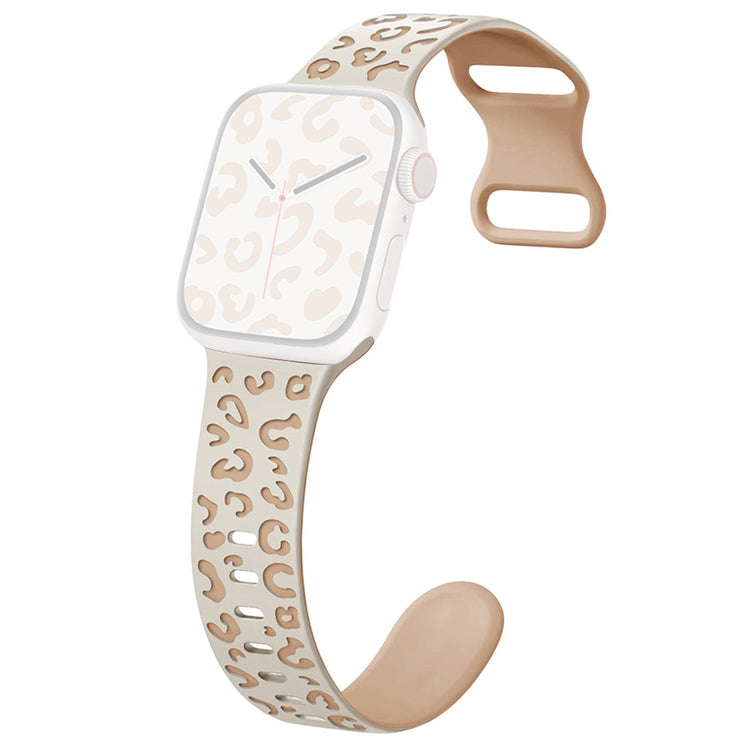 Apple Watch Series 41mm - 40mm - 38mm Leopard Silicone Strap - Starlight+Milk Tea#serie_8