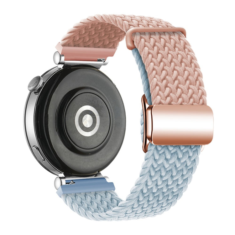 18mm Universal Smartwatch Strap Magnetic Buckle Design Woven Band - Pink+Blue / Rose Gold Buckle#serie_1