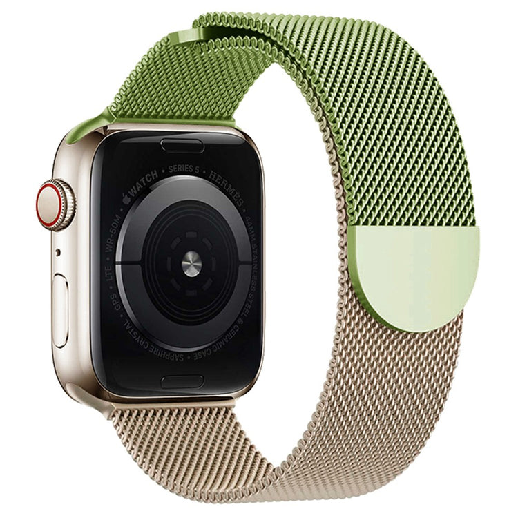 Apple Watch Series 7 8 9 41mm / 6 5 4 SE (2023) SE (2022) SE 40mm / 3 2 1 38mm Gradient Milanese Strap - Green+Rose Gold#serie_4