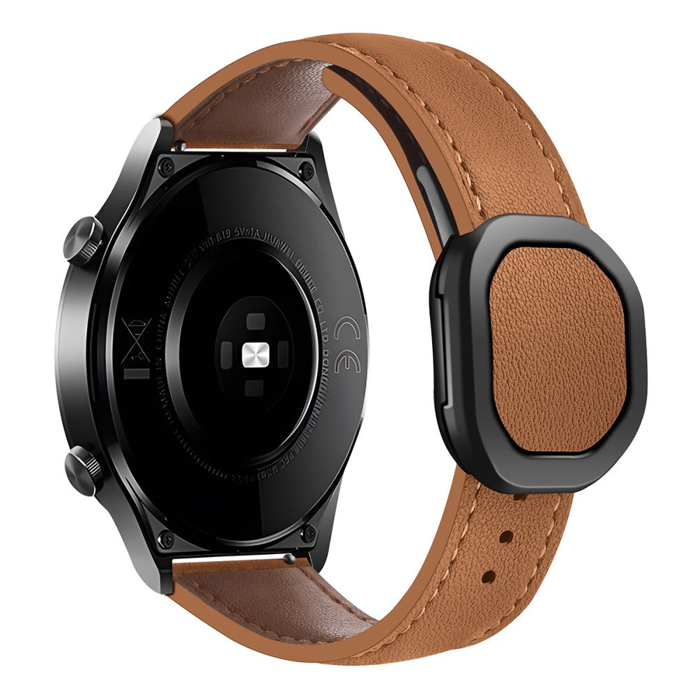 Huawei Watch 4 Pro / 4 / GT 4 46mm Universal 22mm Magnetic Buckle Genuine Cow Leather Watch Strap - Brown#serie_1