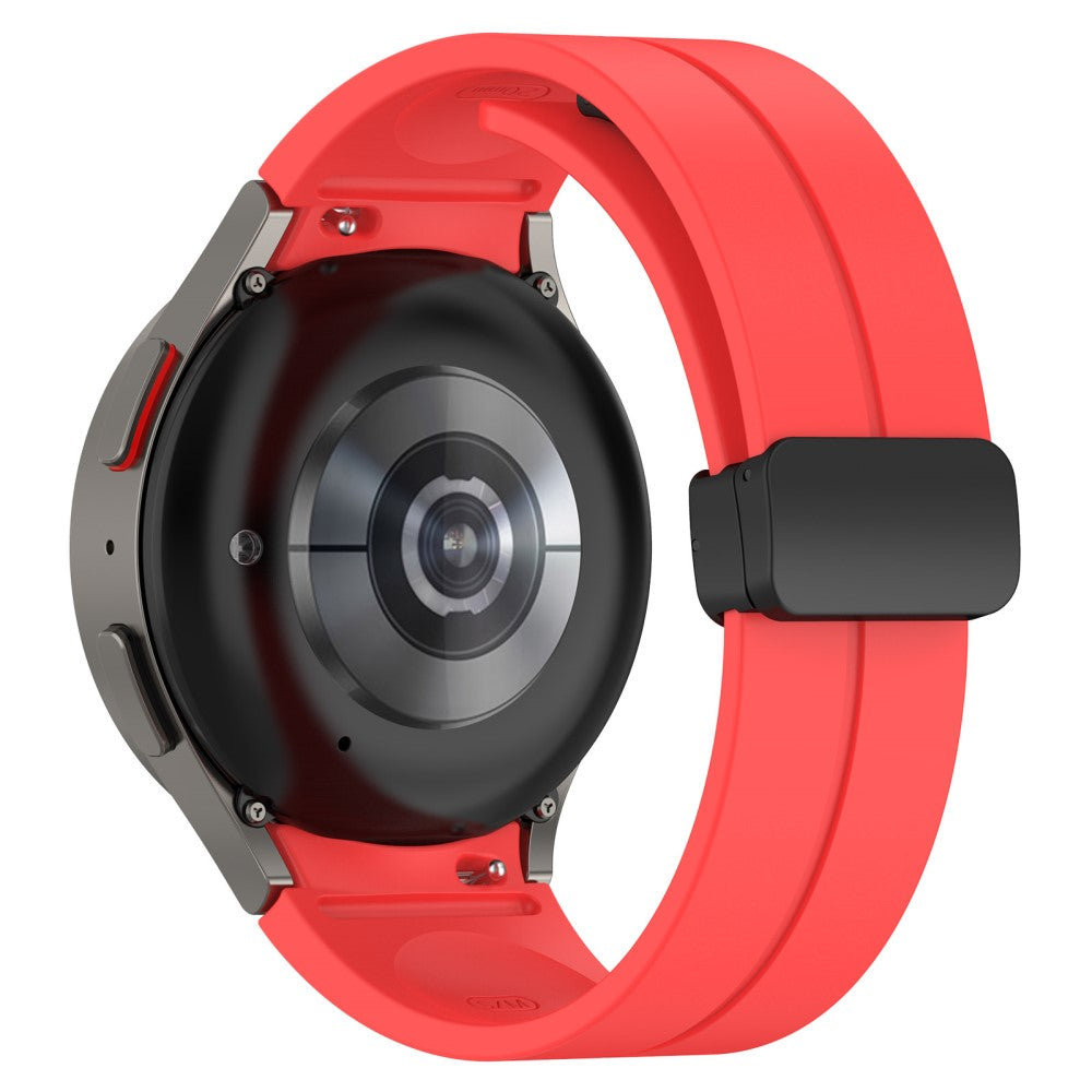 Samsung Galaxy Watch7 40mm Replacement Band Magnetic Folding Black Buckle Silicone Strap - Red#serie_15