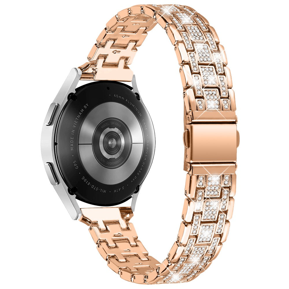 Samsung Galaxy Watch FE 40mm 5-Bead Strap Sparking Rhinestones Metal Watch Band - Rose Gold#serie_2