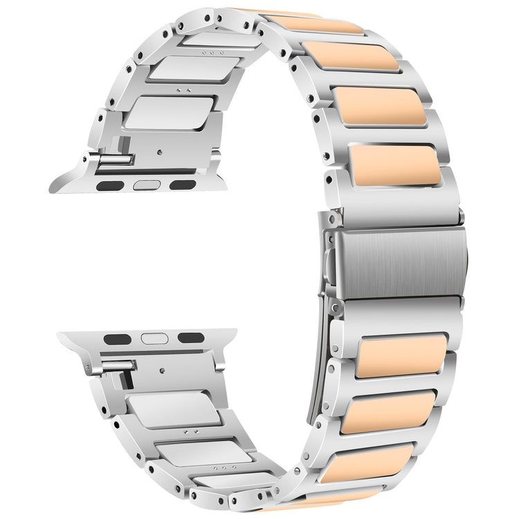 Apple Watch Series 41mm - 40mm - 38mm Sports Watch Strap Zinc Alloy Wrist Band - Silver+Rose Gold#serie_5