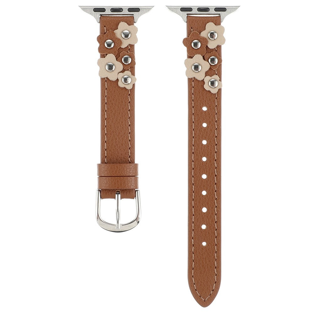 KALEBOL Apple Watch Series 49mm - 45mm - 44mm - 42mm Genuine Cow Leather Watch Band - Brown#serie_3