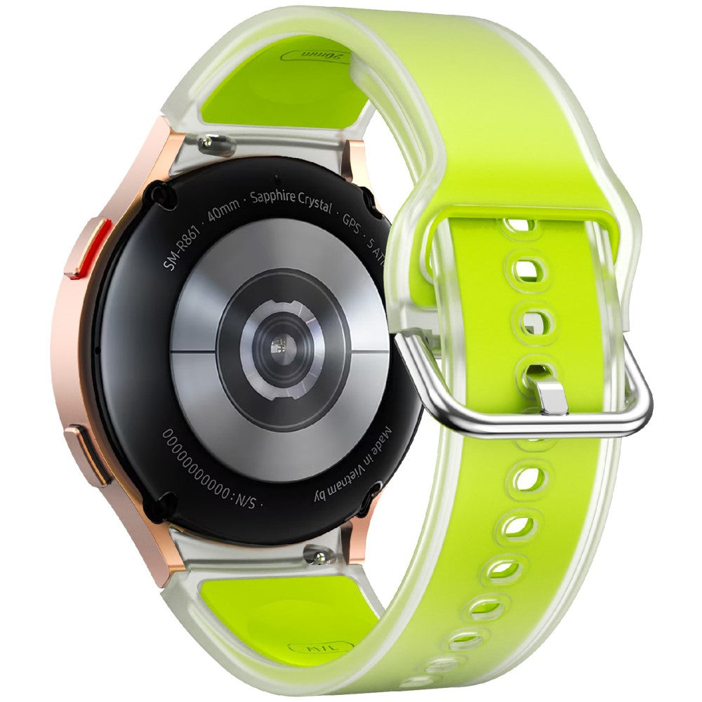 Samsung Galaxy Watch 20mm Transparent Design Watch Band Adjustable Silicone Strap - Transparent Lime#serie_8