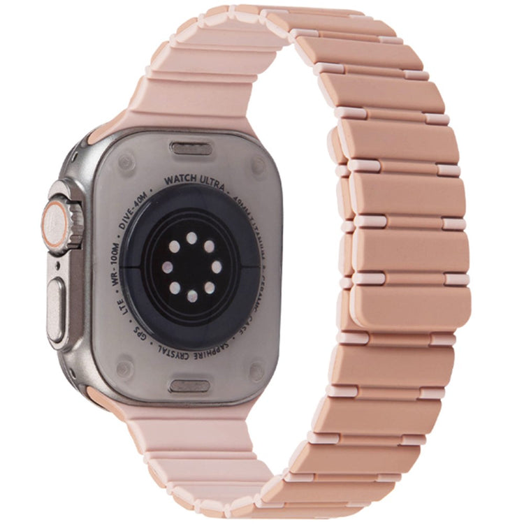 Apple Watch Series 49mm - 45mm - 44mm - 42mm Magnetic Smartwatch Band - Pink+Rose Pink#serie_6