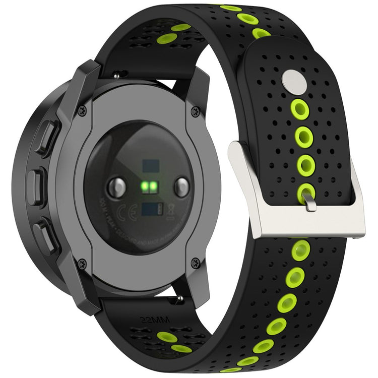 Huawei Watch 4 / 4 Pro / GT 4 46mm Color Holes Watch Strap 22mm Universal Silicone Band - Black+Lime#serie_6