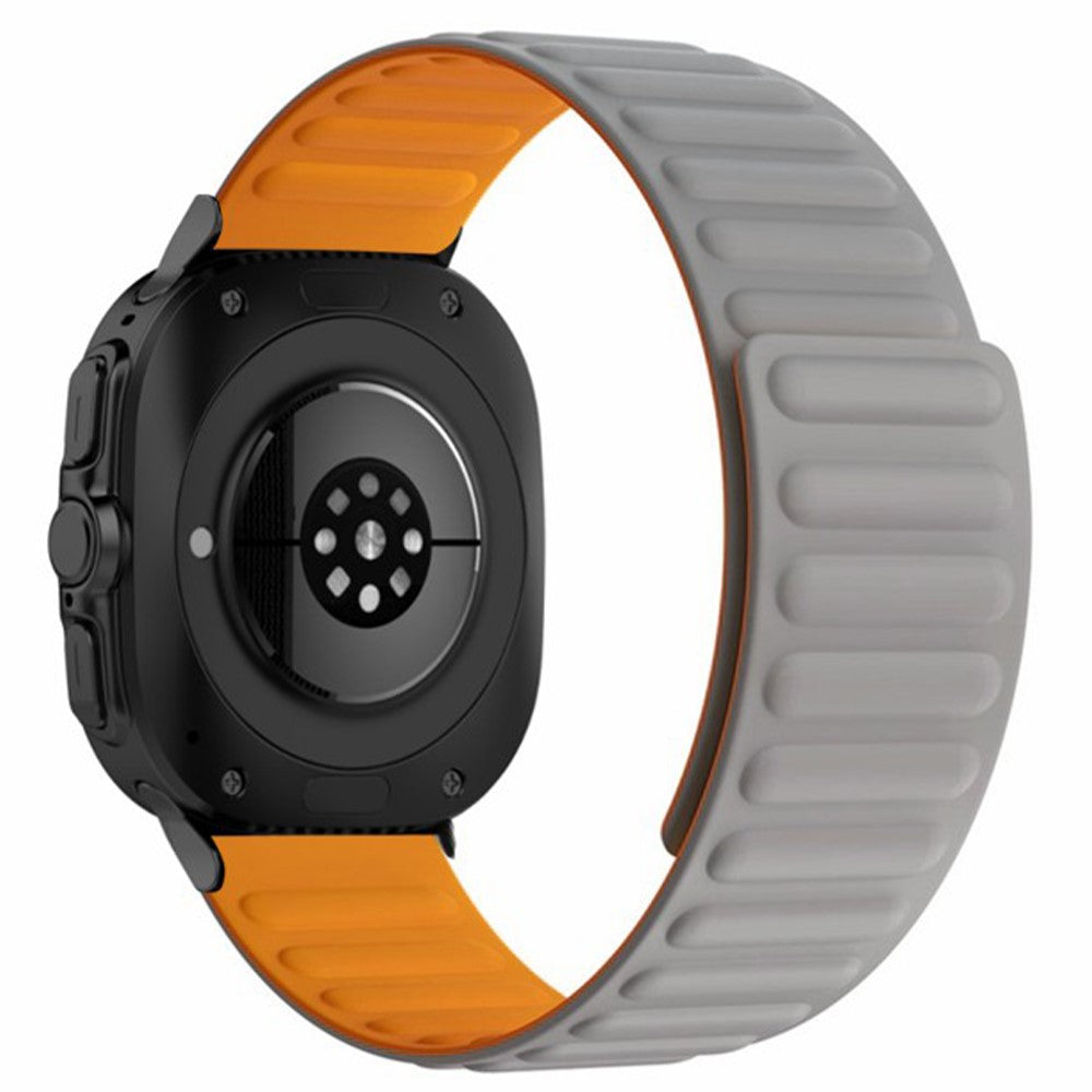 Samsung Galaxy Watch Ultra 47mm Magnetic Silicone Watch Strap Replacement - Grey+Orange#serie_5