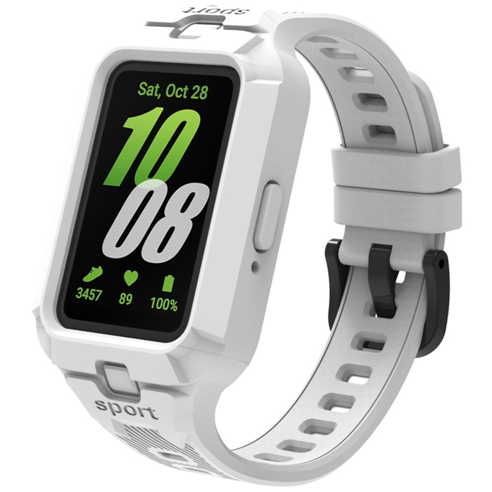 Samsung Galaxy Fit3 Watch Strap Integrate Silicone Watch Band with Protective Case - White#serie_2