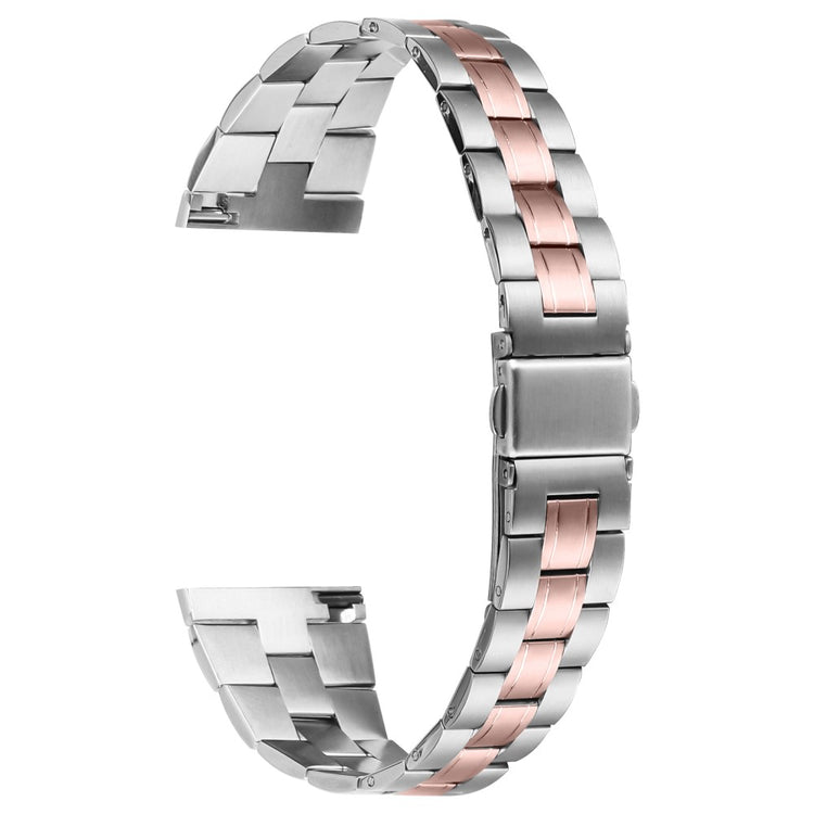 Fossil Gen 5 Julianna Stainless Steel Band Ultra-Thin Replacement Watch Strap - Silver+Pink Gold#serie_1