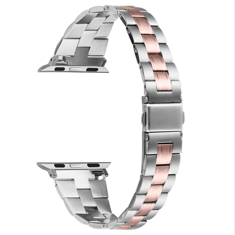 Apple Watch Series 41mm - 40mm - 38mm Watch Band Stainless Steel - Silver+Pink Gold#serie_1