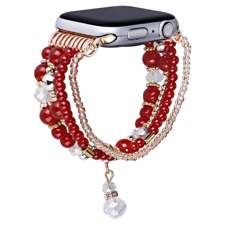 Apple Watch Series 41mm - 40mm - 38mm Four Rows Bead Chain Strap - Red#serie_3