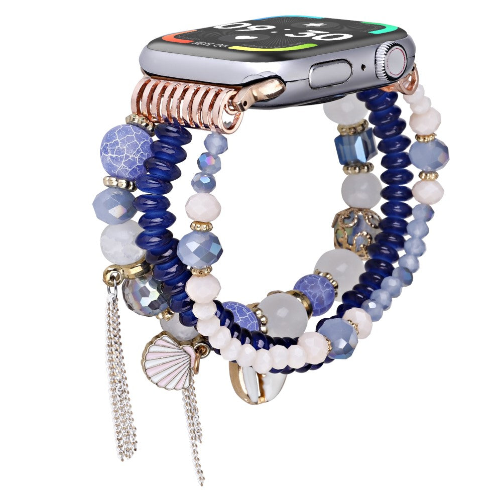 Apple Watch Series 41mm - 40mm - 38mm Shell Beads Bands Three Rows - Blue#serie_2