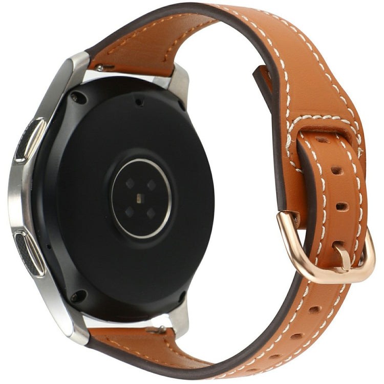 Samsung Galaxy Watch7 44mm Genuine Cow Leather 20mm Watch Strap - Brown+Rose Gold Buckle#serie_2