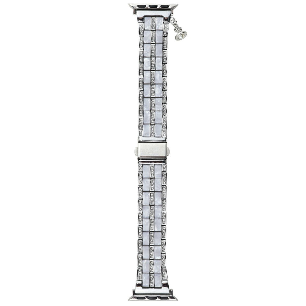 Resin and Zinc Alloy Strap for Apple Watch Series 41mm - 40mm - 38mm Band - Silver+Rhinestone#serie_3