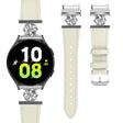 Super Élégant Samsung Galaxy Watch 7 40mm / Samsung Galaxy Watch 7 44mm Cuir Véritable Et Métal Universel Bracelet