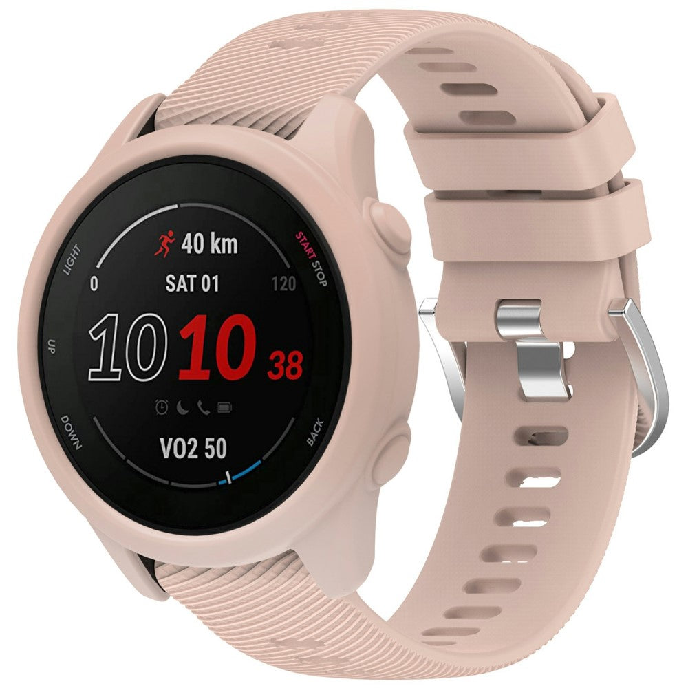 Garmin Forerunner 255 / Forerunner 265 Cross-Texture Silicone Band with Watch Case - Light Pink#serie_9