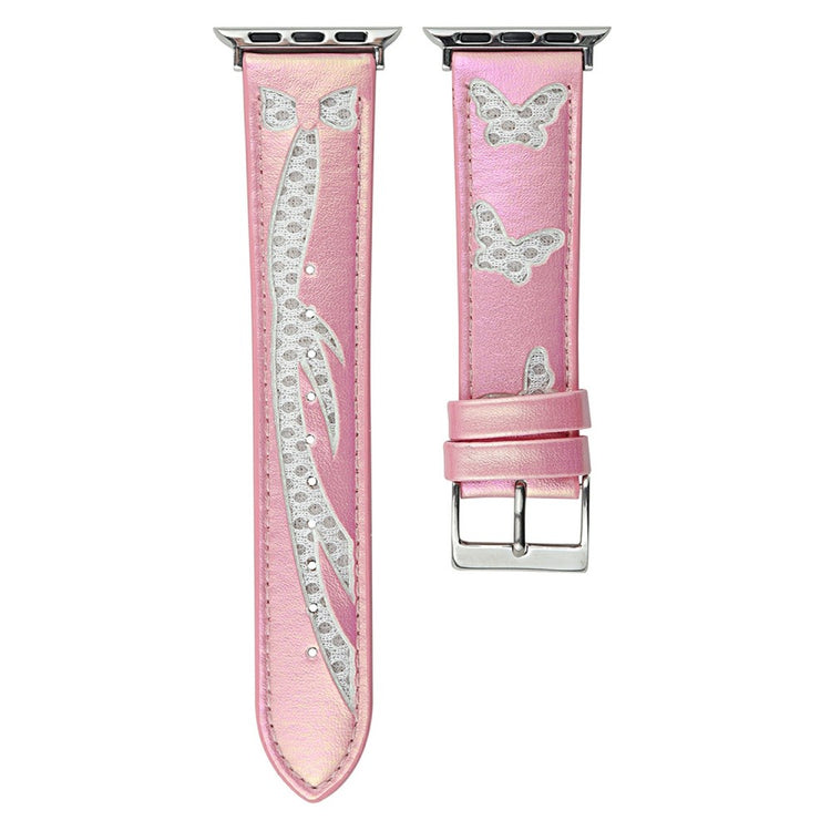 Mesh and Leather Strap for Apple Watch Series 49mm - 45mm - 44mm - 42mm - Pink#serie_2