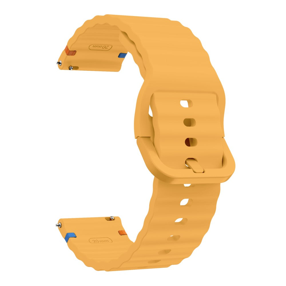 KALEBOL Silicone Band Huawei Watch GT 3 (42mm) - 20mm Wave Design Watch Strap - Yellow#serie_5