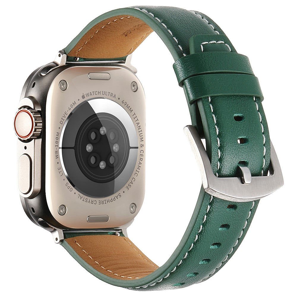 Strap Apple Watch Series 41mm - 40mm - 38mm Genuine Cow Leather Band - Green#serie_4