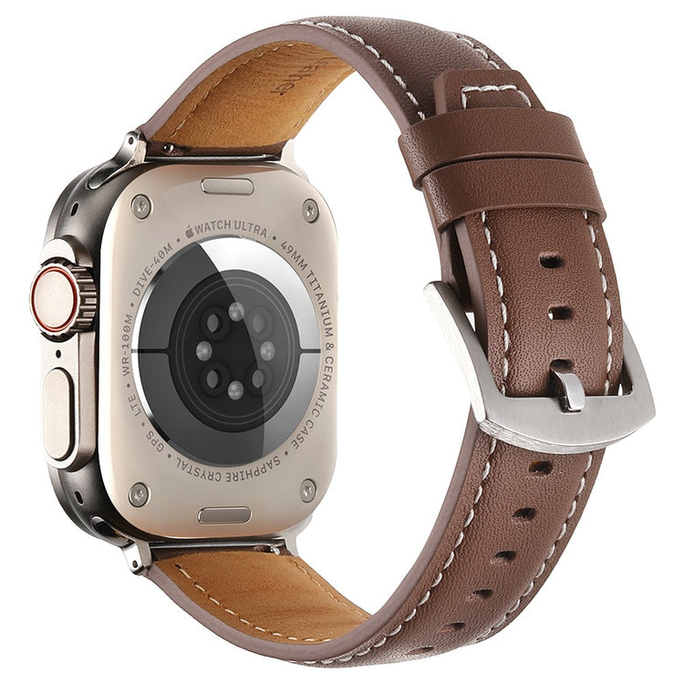 Strap Apple Watch Series 49mm - 45mm - 44mm - 42mm Genuine Cow Leather Band - Dark Brown#serie_1