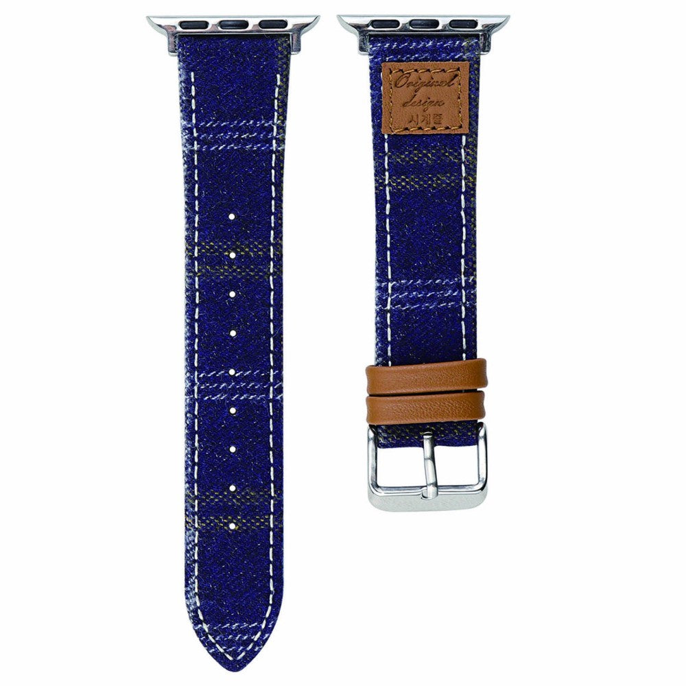 Wool + Leather Strap Apple Watch Series 41mm - 40mm - 38mm - Blue#serie_1