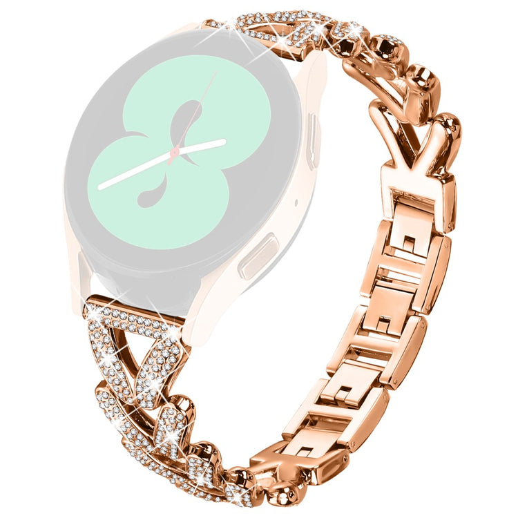 Metal Twisted Watch Band Rhinestone Decor Garmin Vivomove Trend / Venu Sq 2 Watch Strap - Rose Gold#serie_4