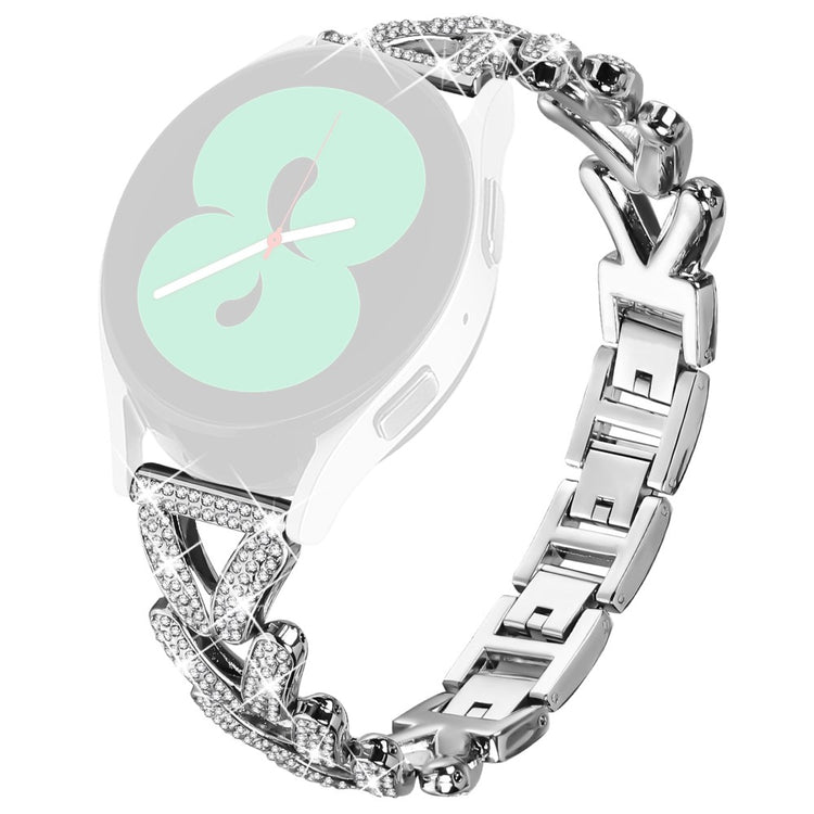 Metal Twisted Watch Band Rhinestone Decor Garmin Vivomove Trend / Venu Sq 2 Watch Strap - Silver#serie_5