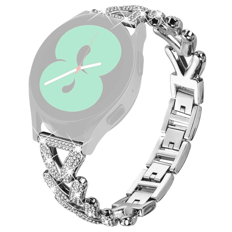 Metal Twisted Watch Band Rhinestone Decor Realme Techlife Watch S100 Watch Strap - Silver#serie_5