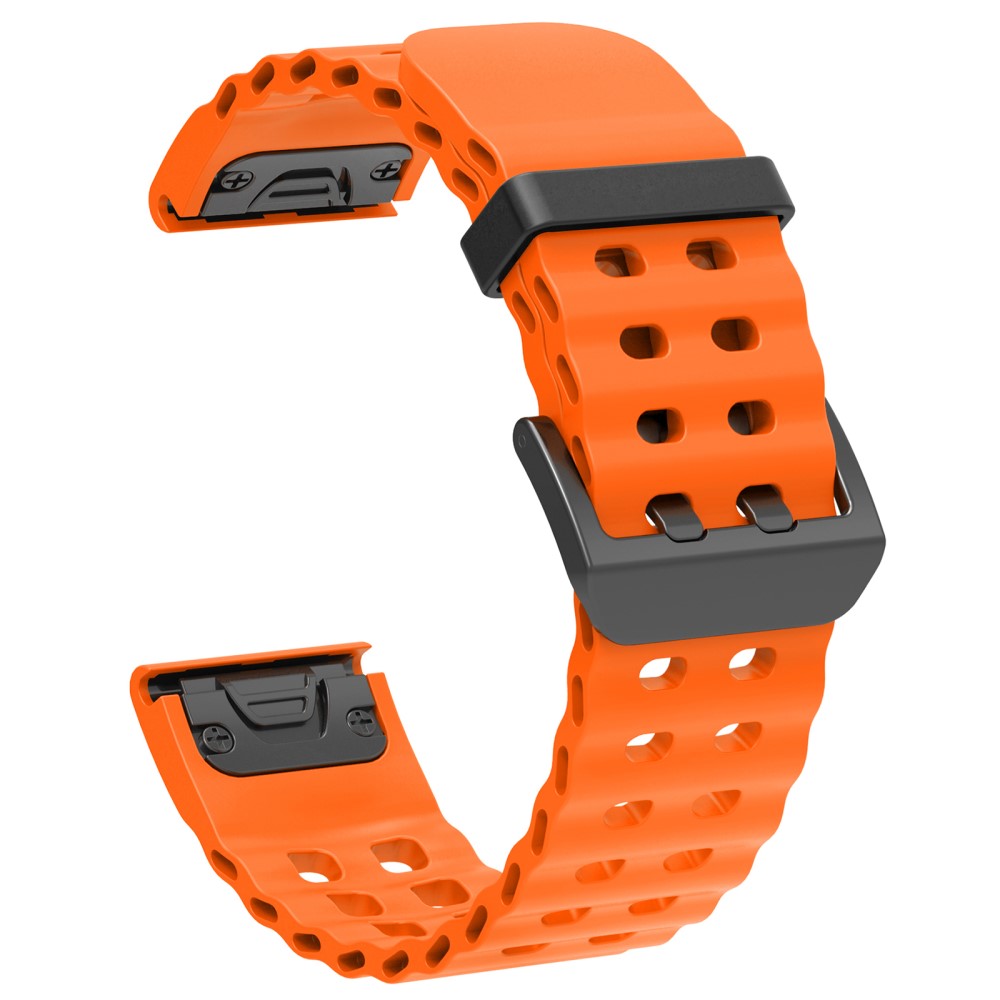 22mm Silicone Strap Garmin Fenix 8 47mm / Fenix E 47mm / Quatix 7 Pro Multiple Holes Watchband - Orange#serie_4