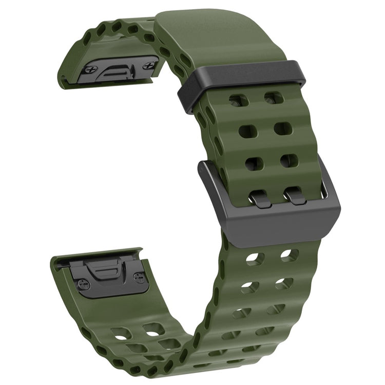 22mm Silicone Strap Garmin Fenix 8 47mm / Fenix E 47mm / Quatix 7 Pro Multiple Holes Watchband - Army Green#serie_10