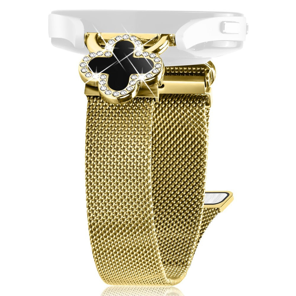 Huami Amazfit GTS 2 Milanese Band Stainless Steel Watch Strap Clover Decor, Size: S - Gold  /  Black Shell#serie_3